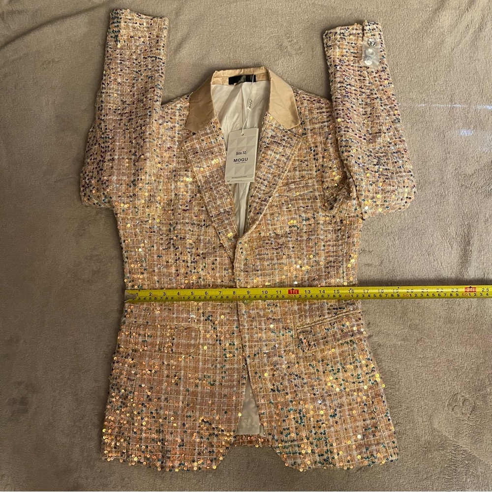 Men's Multicolor Sequin Blazer - Picture 7 of 13